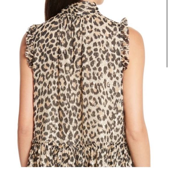 Kate Spade Leopard Clip Dot Print Silk Blouse Sz S - Picture 2 of 11